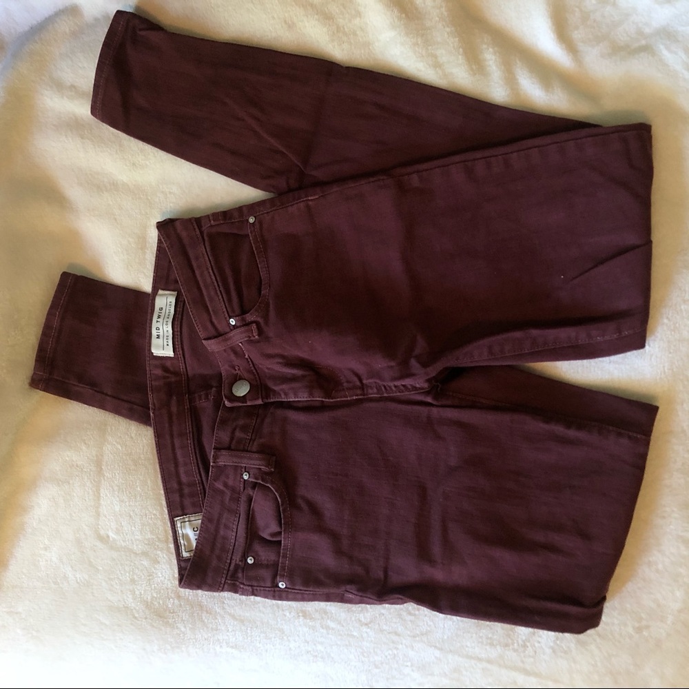 Mid twig maroon skinny jeans